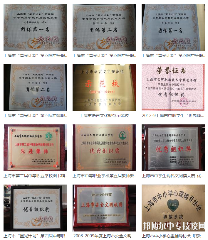 上海市東輝職業(yè)技術(shù)學(xué)校學(xué)校榮譽(yù)