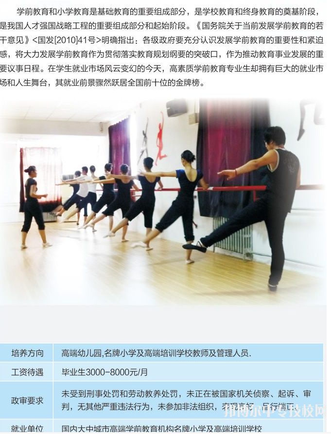 貴州省貴陽市中山科技學校學前教育小學教育方向?qū)I(yè)介紹