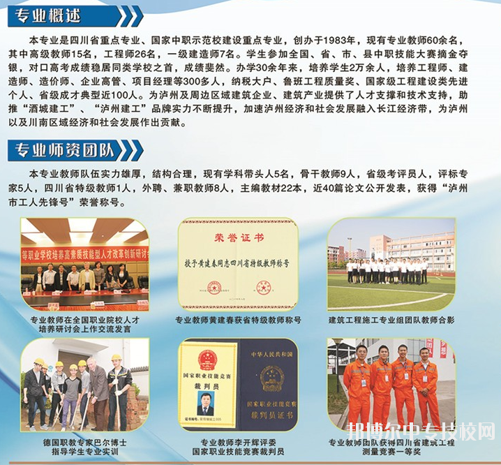 四川省瀘縣建筑職業(yè)中專學校：建筑工程施工專業(yè)