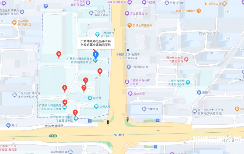 廣西幼兒師范高等專科學(xué)校附屬中等師范學(xué)校地址，乘車路線